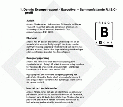 Bakgrundskontroll Executive från SRI